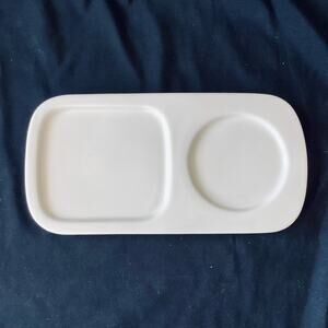 CHEFS White Porcelain Soup and Sandwich Plate Platter Serving Dish